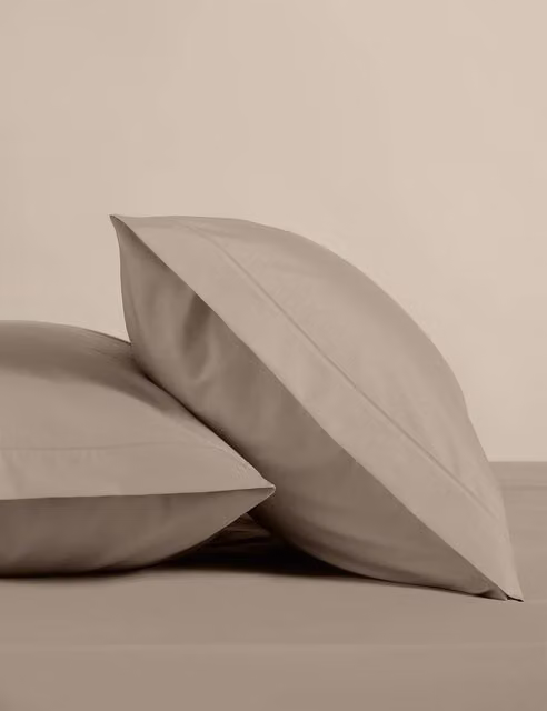 M&S 2 Pack Egyptian Cotton Pillowcases in Beige