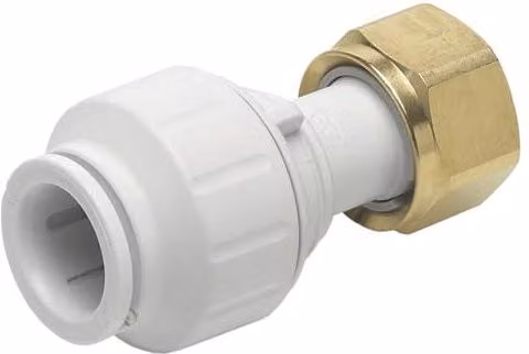 John Guest Straight Tap Connector 10mm x 1/2 inch White