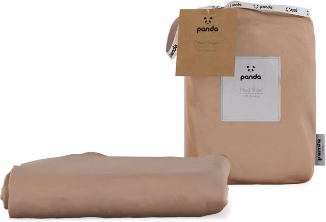 Panda London Bamboo Fitted Sheet in Pink, Allergy-Friendly and Breathable, 90 x 200 cm