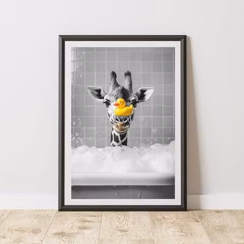 60 Second Makeover Giraffe Rubber Duck Nose Animal Print Paper Poster, A4