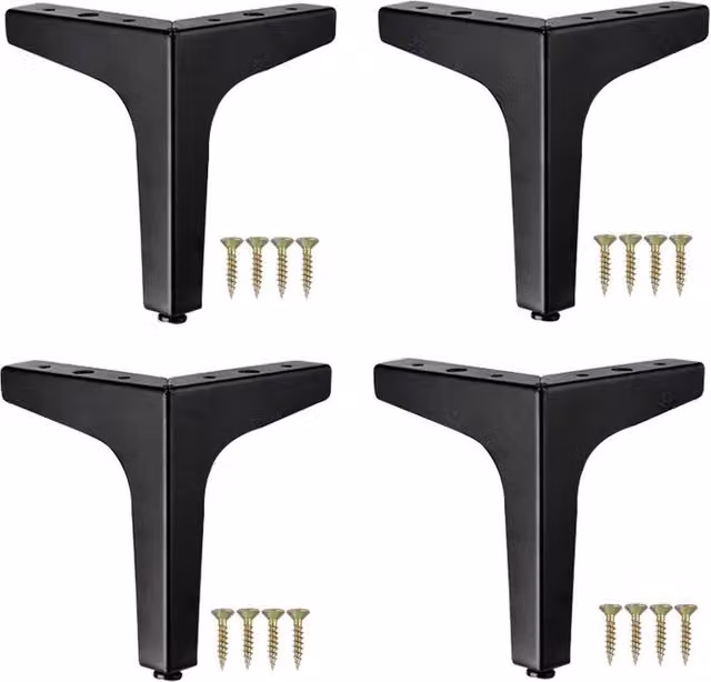 FLAVORA Black 4-Piece Sofa Leg Replacement Set, Height: 52 cm – 1