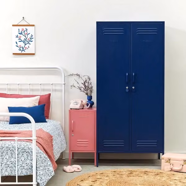 Mustard Made The Twinny Storage Locker in Navy Blue, H 183 x W 85 x D 50 cm – 2
