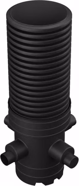 Turtle Enviro Catchpit Chamber Set in Black, Diameter: 60 cm, Height: 145 cm, with 150 mm and 225 mm Twinwall Inlets