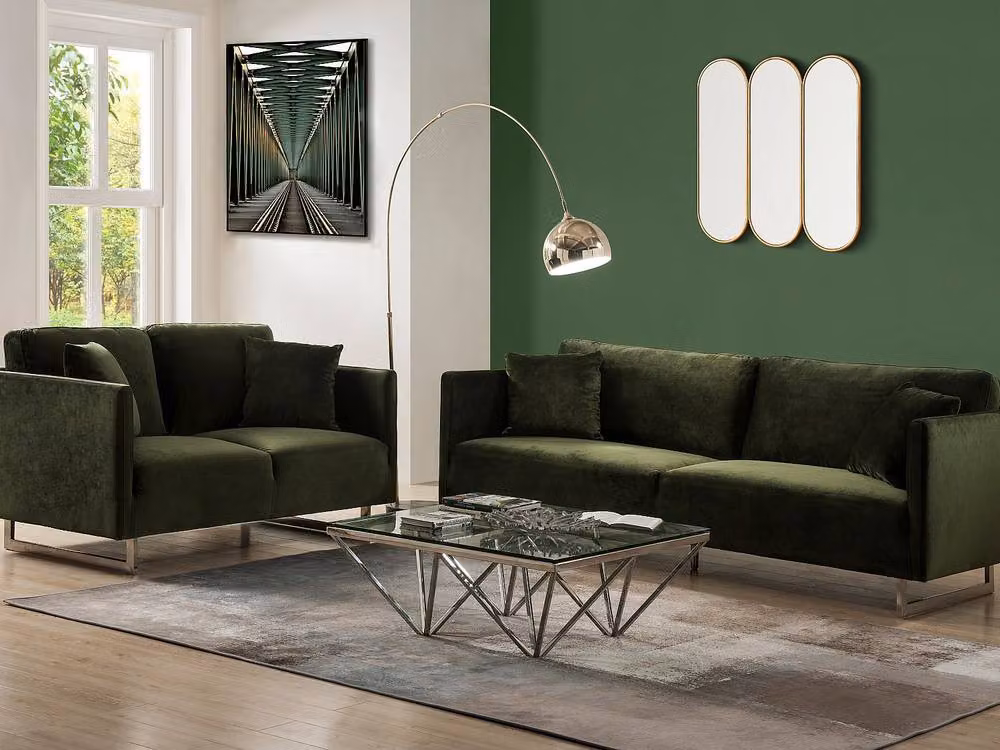 Vente-unique OMBRAGE Large Art Deco Arch Floor Lamp in Gold with Metal and Marble, Height: 180 cm – 2
