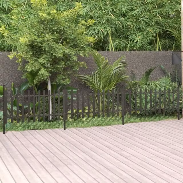 Berkfield Home Grey WPC Picket Fence with Posts, 3 Pieces, W: 614 cm, H: 80 cm – 1