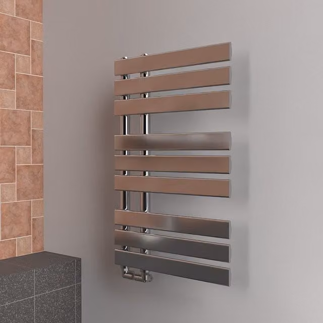 Lux Heat Open Flat Towel Radiator in Chrome, W: 50 cm, H: 80 cm