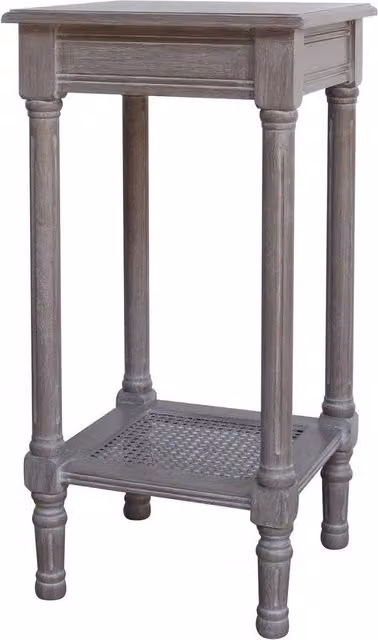 Hill Interiors Serene Rattan Collection Side Table in Grey, W/D/H: 36.0 x 36.0 x 72.0 cm