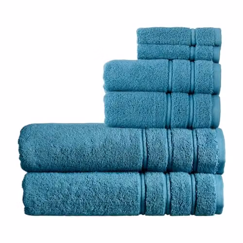 Christy Antalya 6 Piece Luxury Turkish Cotton Towel Set in Blue Petrol, 600GSM