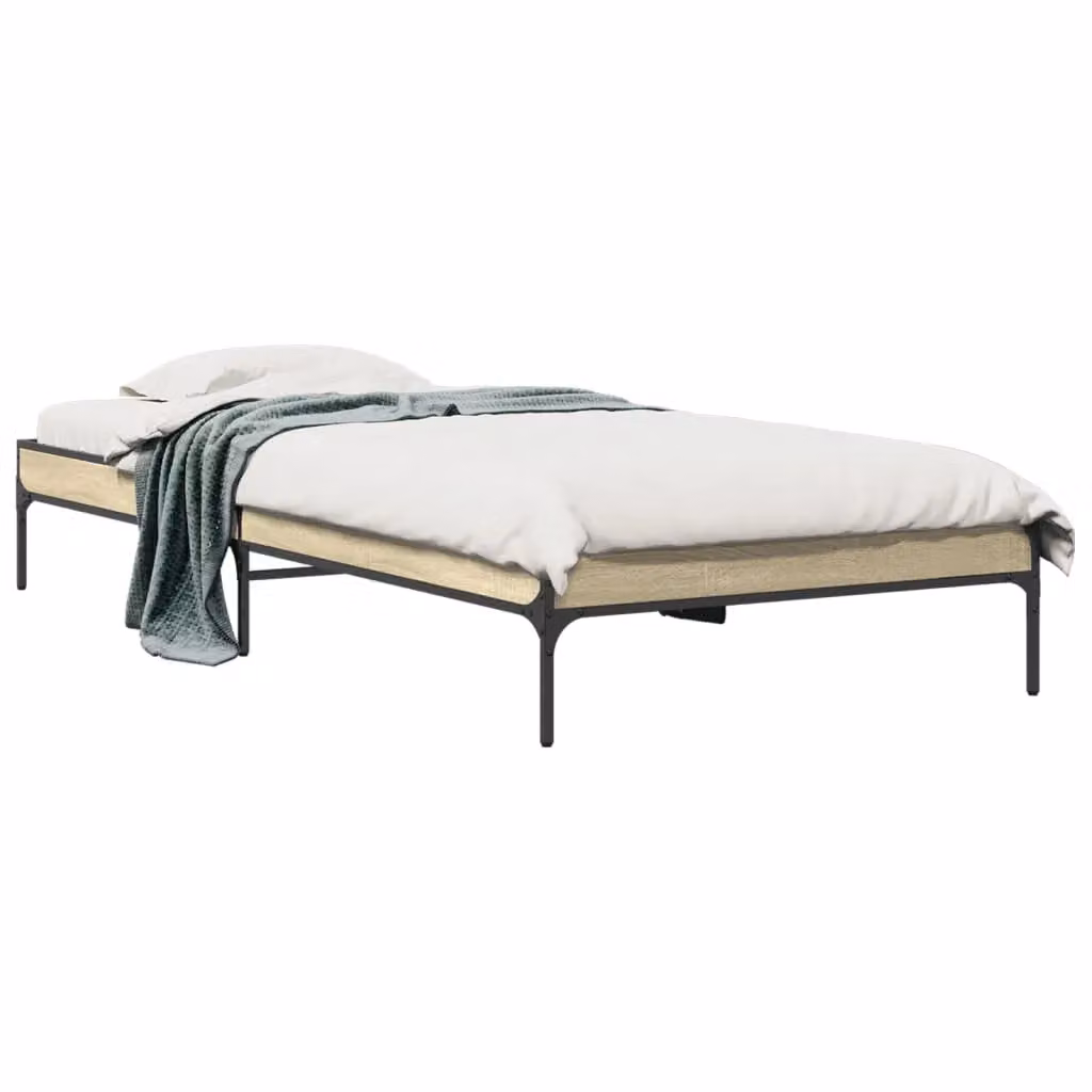 Berkfield Home Sonoma Oak Bed Frame in Brown, W/D/H: 100 x 200 cm – 2