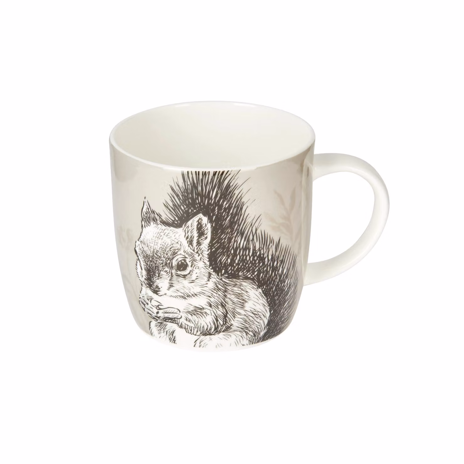 KitchenCraft Squirrel Printed Bone China Mugs, Grey (Set of 4, 425 ml) – 3