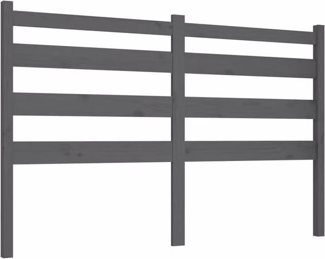 Berkfield Home Grey Rustic Solid Pine Wood Bed Headboard W/D/H: 206 x 4 x 100 cm – 1