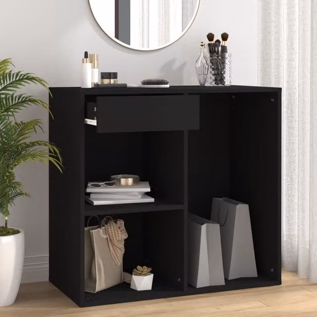 Berkfield Home Black Matt Modern Cosmetic Cabinet W/D/H: 80 x 40 x 75 cm – 1