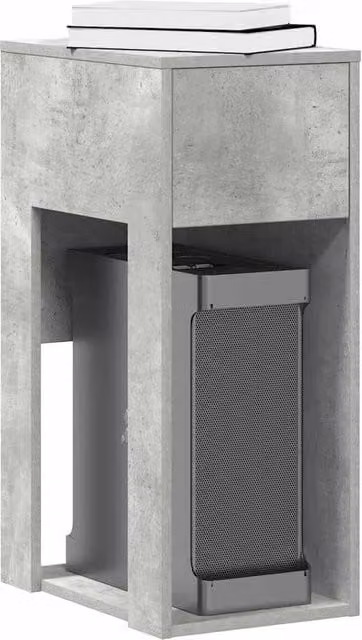 Berkfield Home Computer Tower Stand with Drawer in Concrete Grey W/D/H: 30 x 44 x 74 cm – 1