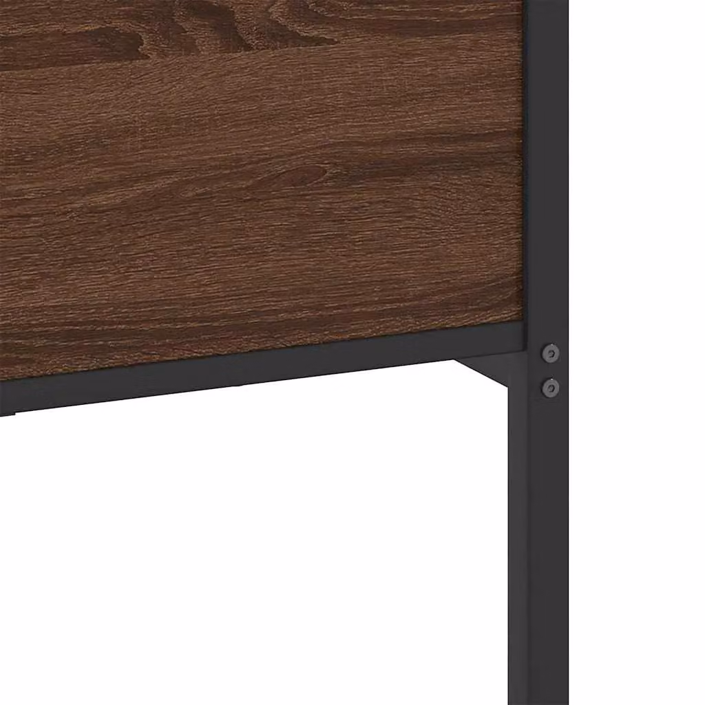 Berkfield Home Metal Bed Frame in Brown Oak, W: 160 cm, L: 200 cm – 4