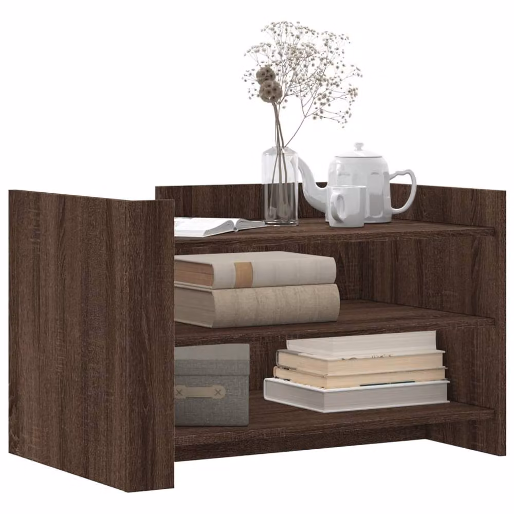Berkfield Home Modern Brown Oak Coffee Table, W/D/H: 80 x 50 x 50 cm – 3