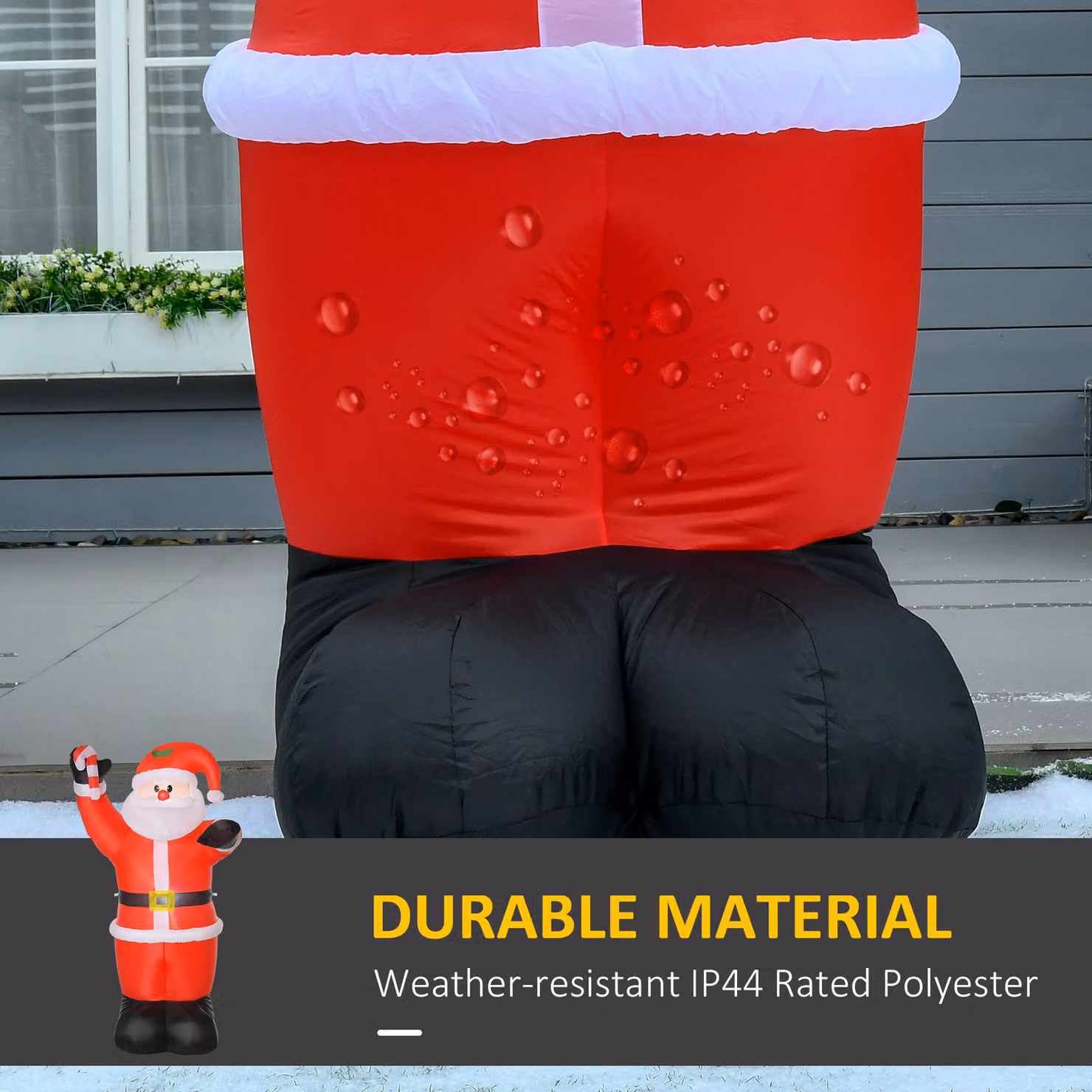 HOMCOM Inflatable Christmas Santa Claus with LED Lights, Red, Height: 240 cm – 5