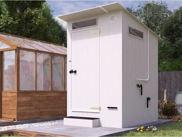 Dunster House White Composting Eco Toilet Rural Fertiliser W: 236.2 cm