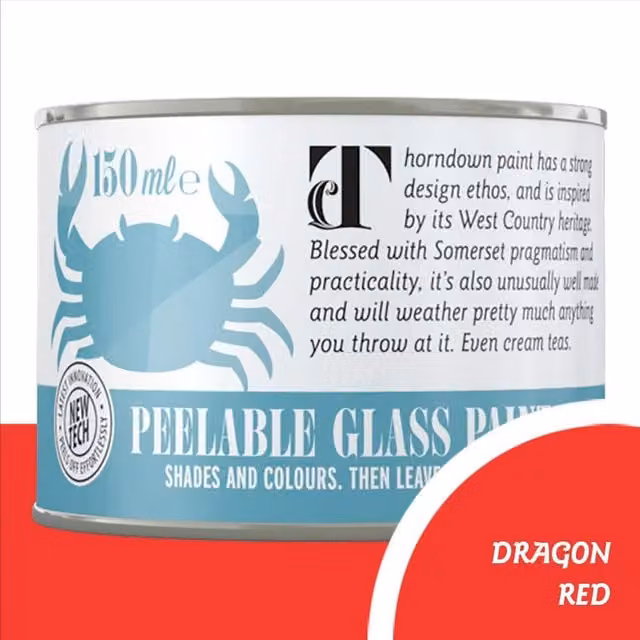 Thorndown Dragon Red Peelable Glass Paint in Satin Red