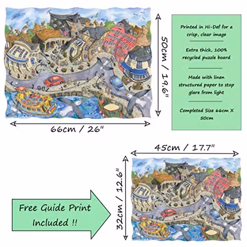 Poole Quay Wendy Brown 1000 Piece Jigsaw Puzzle, Multicolour, W: 66 cm, H: 50 cm – 3
