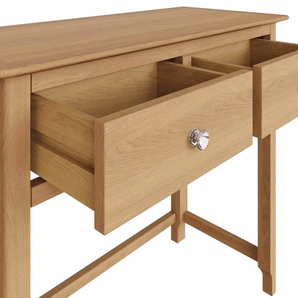 FORGEVIO Modern 2 Drawer Dressing Table in Natural Oak and Mixed Materials – 2
