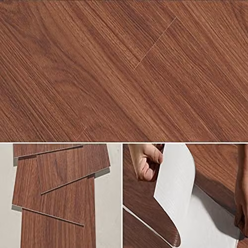 Gr8 Home Self Adhesive Wood Look PVC Vinyl Floor Planks, Brown, 5.02 m²