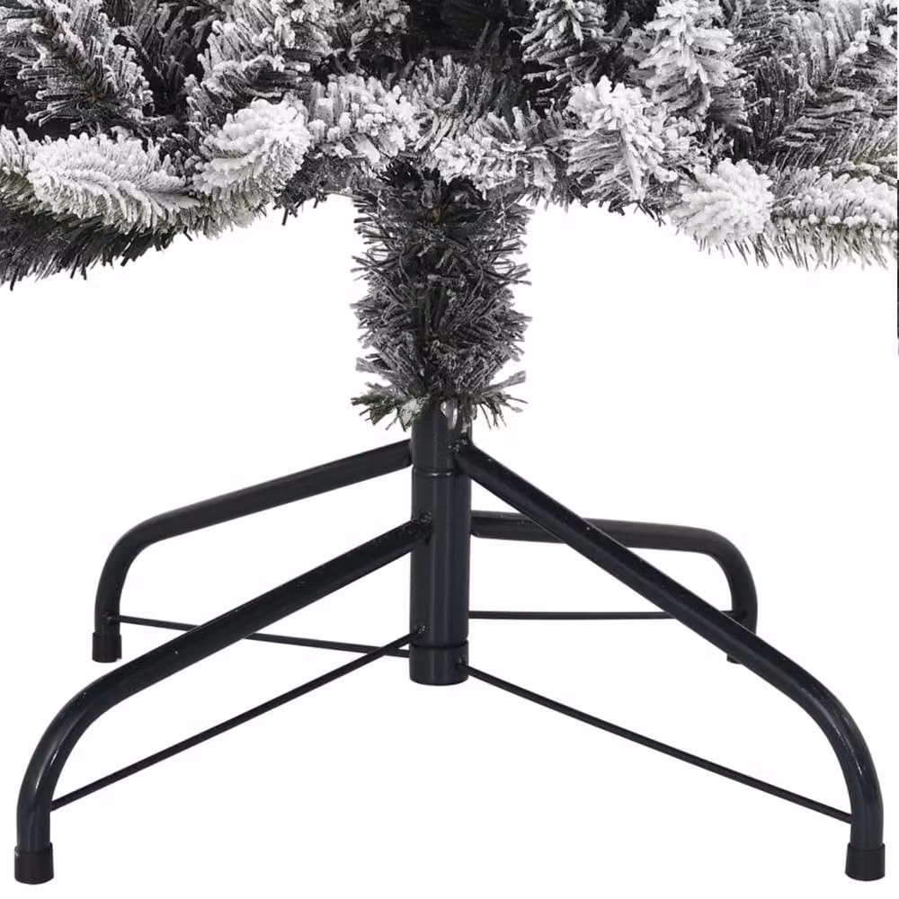 Berkfield Home Artificial Flocked Christmas Tree with 300 Warm White LEDs, Green, Height: 180 cm – 6