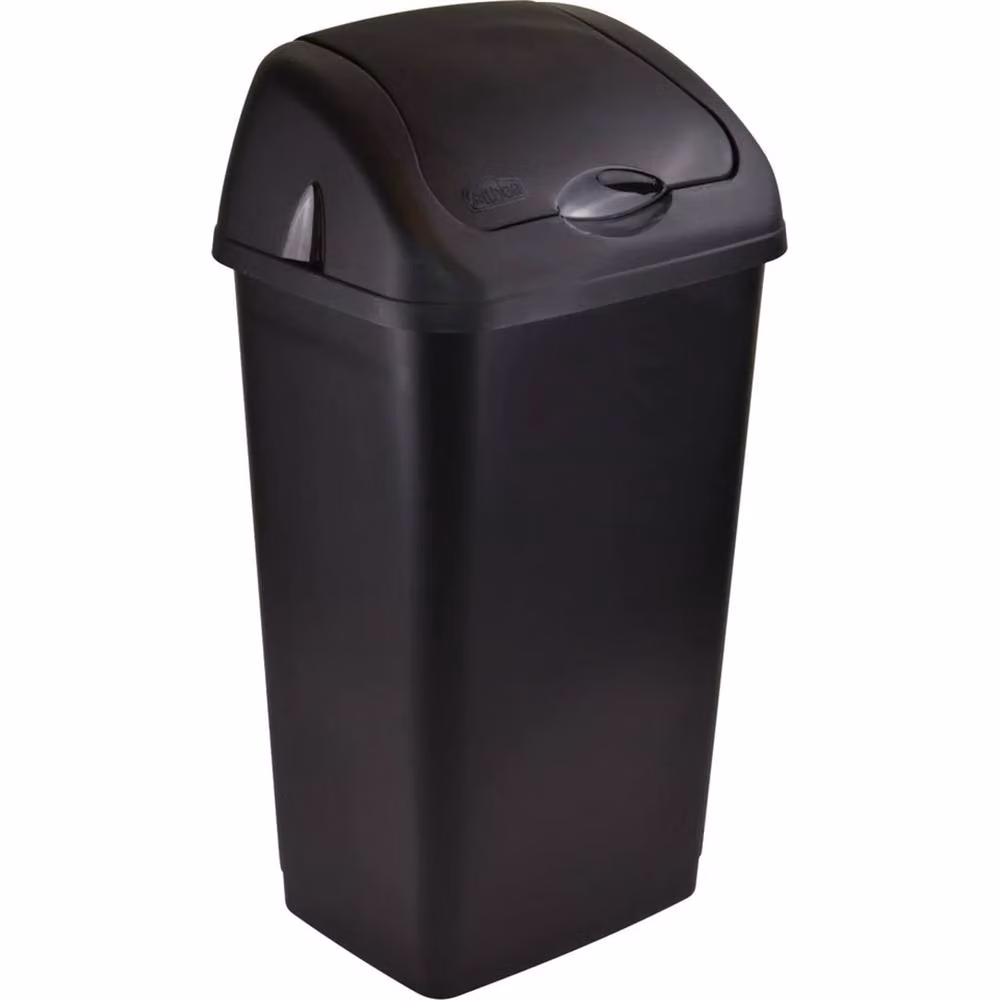 VOGREX 60L Plastic Swing Top Bin in Black – 2