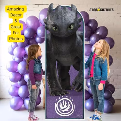 Star Cutouts Toothless Sailboard How to Train Your Dragon Live Action Cardboard Cutout, Black, Height: 186 cm – 2