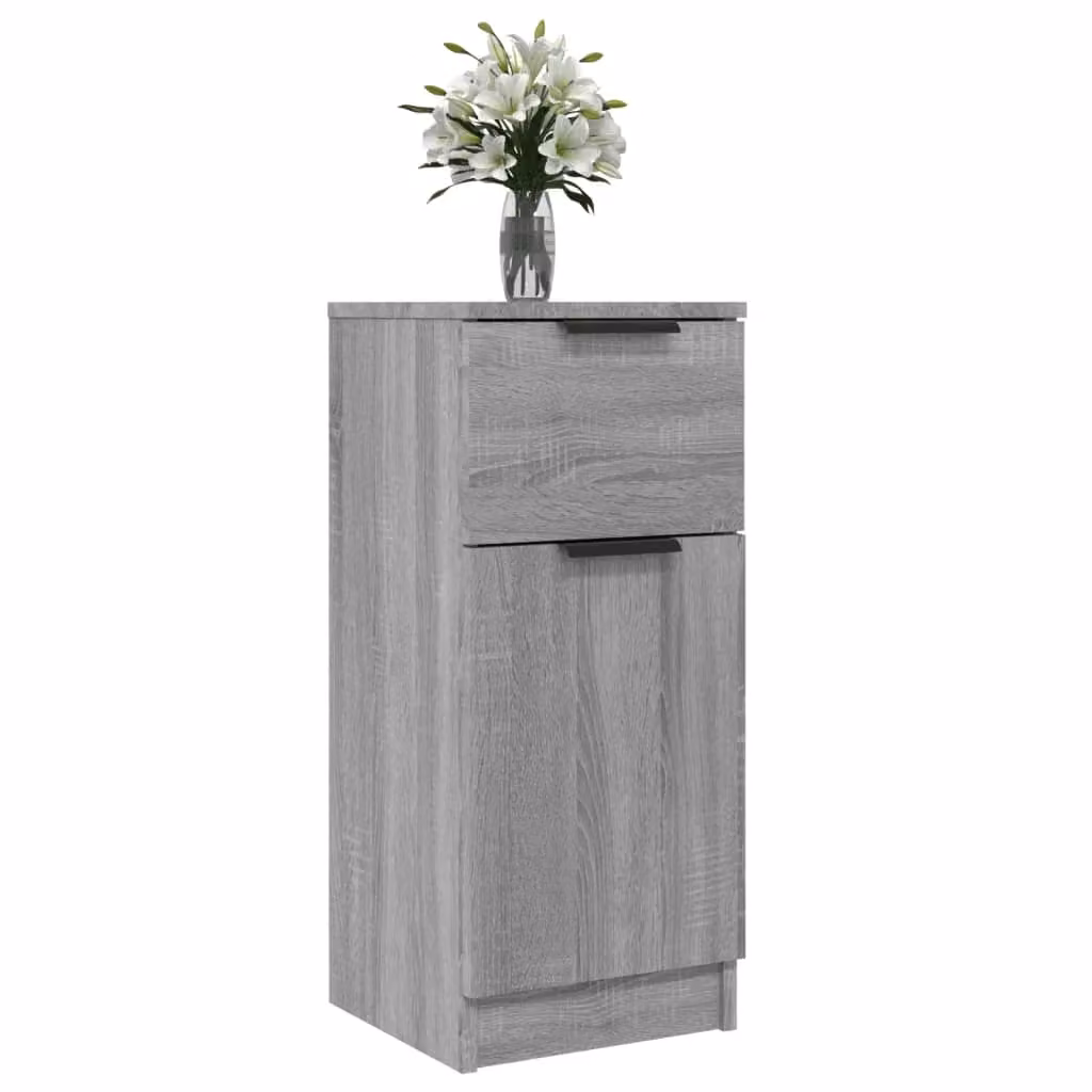 Berkfield Home Set of 2 Grey Sonoma Sideboards in Engineered Wood, W/D/H: 30 x 30 x 70 cm – 3