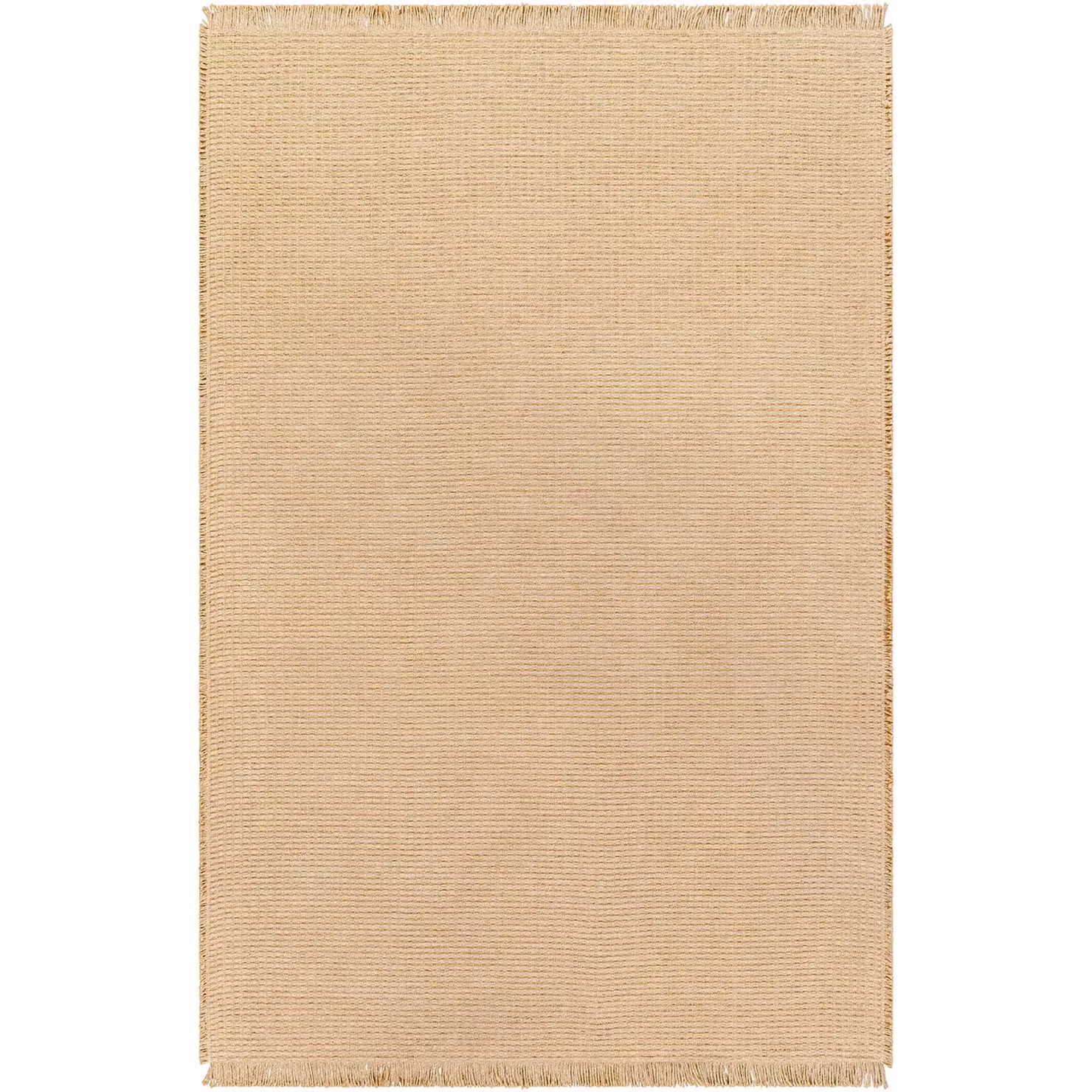 Livabliss Kimi Modern Jute Living Room Rug with Fringes in Camel, W/D/H: 120 x 170 cm – 1