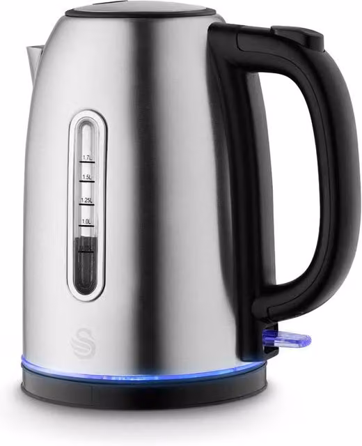 Swan Quiet Boil Stainless Steel Cordless Kettle in Silver with Removable Limescale Filter and 3kW Fast Boil – 6