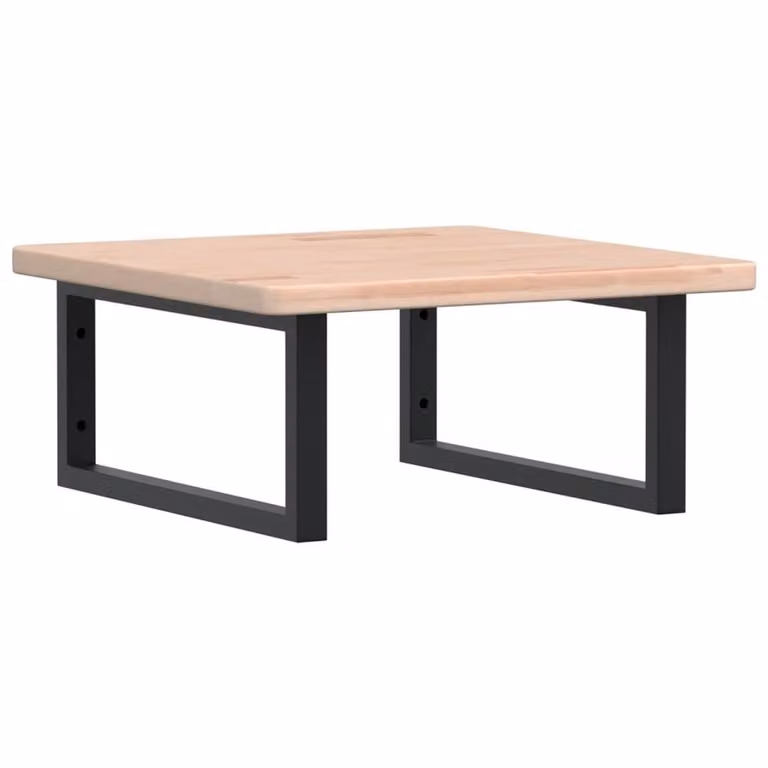 Berkfield Home Elegant Wall Mounted Basin Shelf in Light Oak and Black Steel