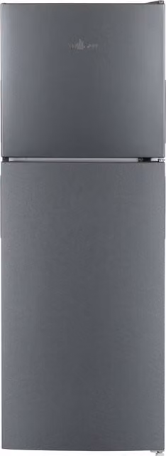 Willow Freestanding Top Mount Fridge Freezer in Grey with LED Interior Light and Glass Shelving