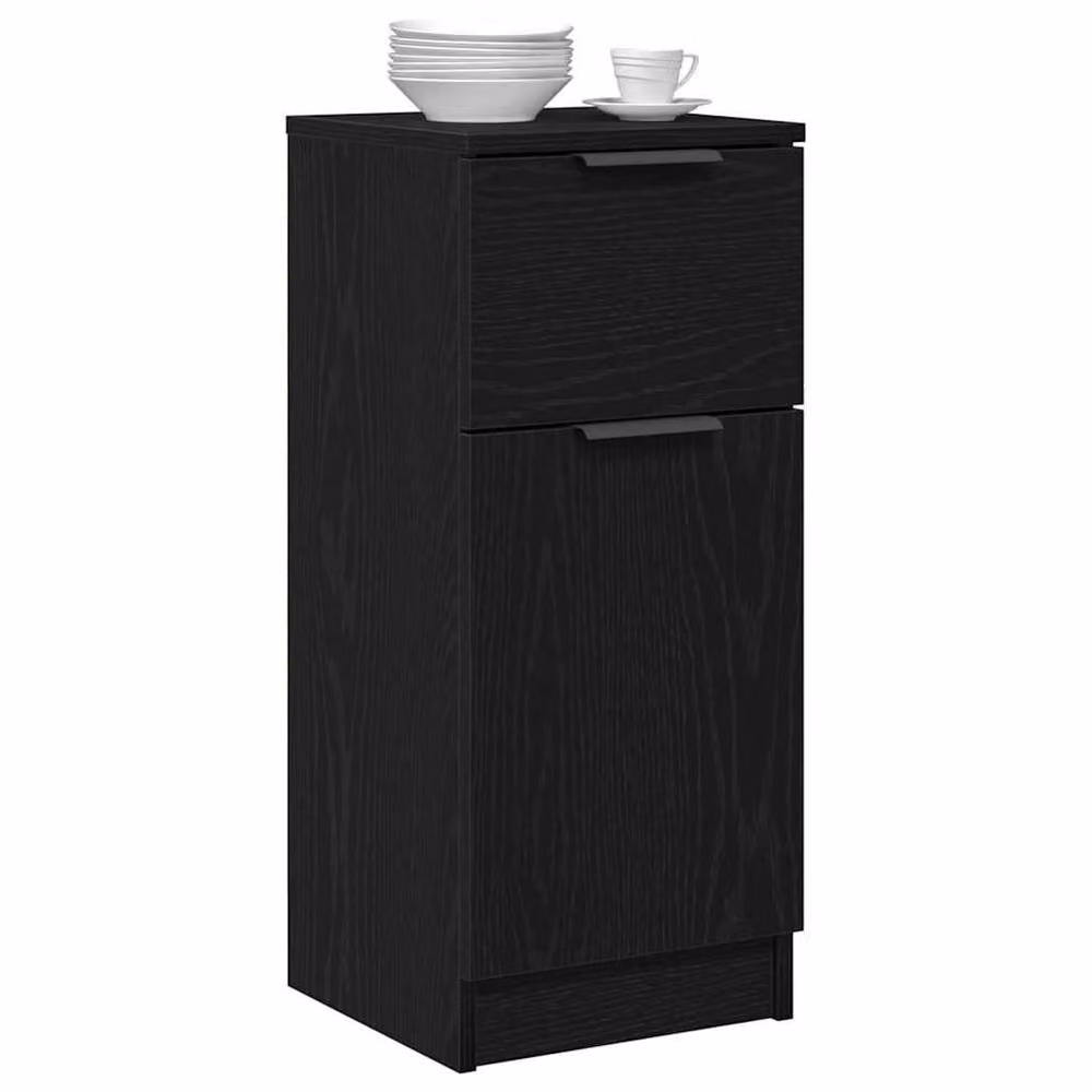 Berkfield Home Black Oak Sideboard, W/D/H: 30 x 30 x 70 cm – 3