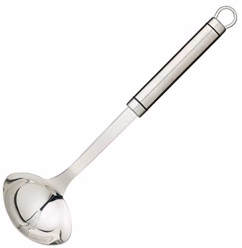KitchenCraft Professional Stainless Steel Mini Ladle in Silver, Oval Handled, 28.5 cm – 1