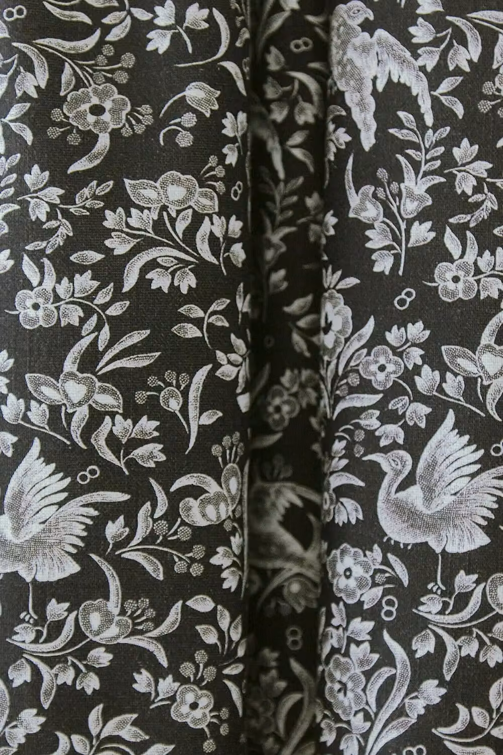 Burleigh x Bedeck Regal Peacock Blackout Lined Curtains in Charcoal Grey, Width: 168 cm, Height: 183 cm – 2