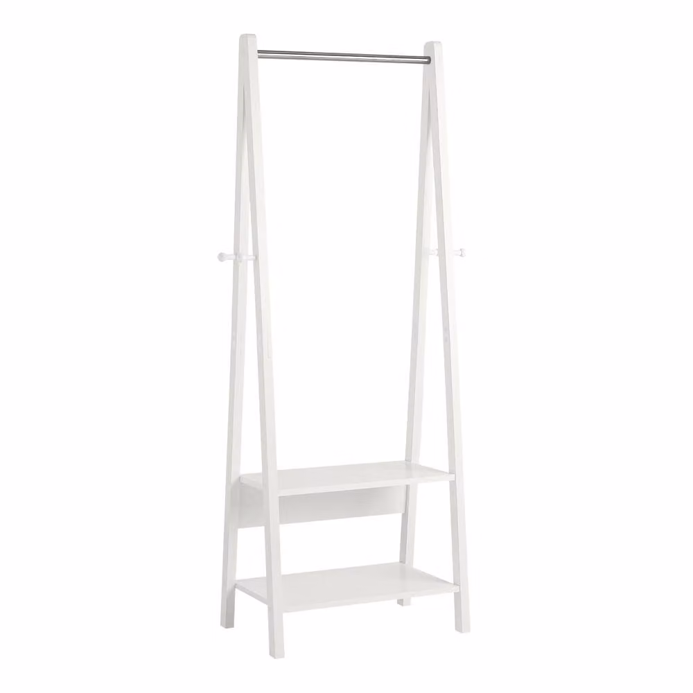 SoBuy A-Frame Freestanding Coat Rack with Dual Hook and Rail Matrix in White – 2