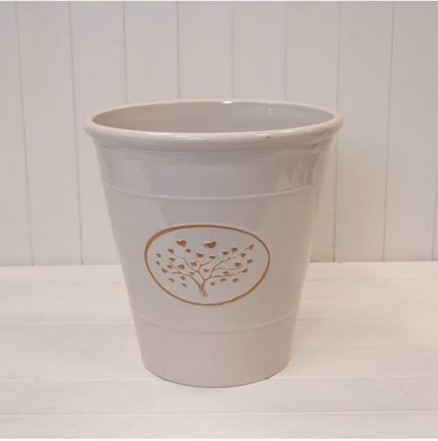 KDMD Cream Round Love Heart Tree Plastic Planter, 13 ltr