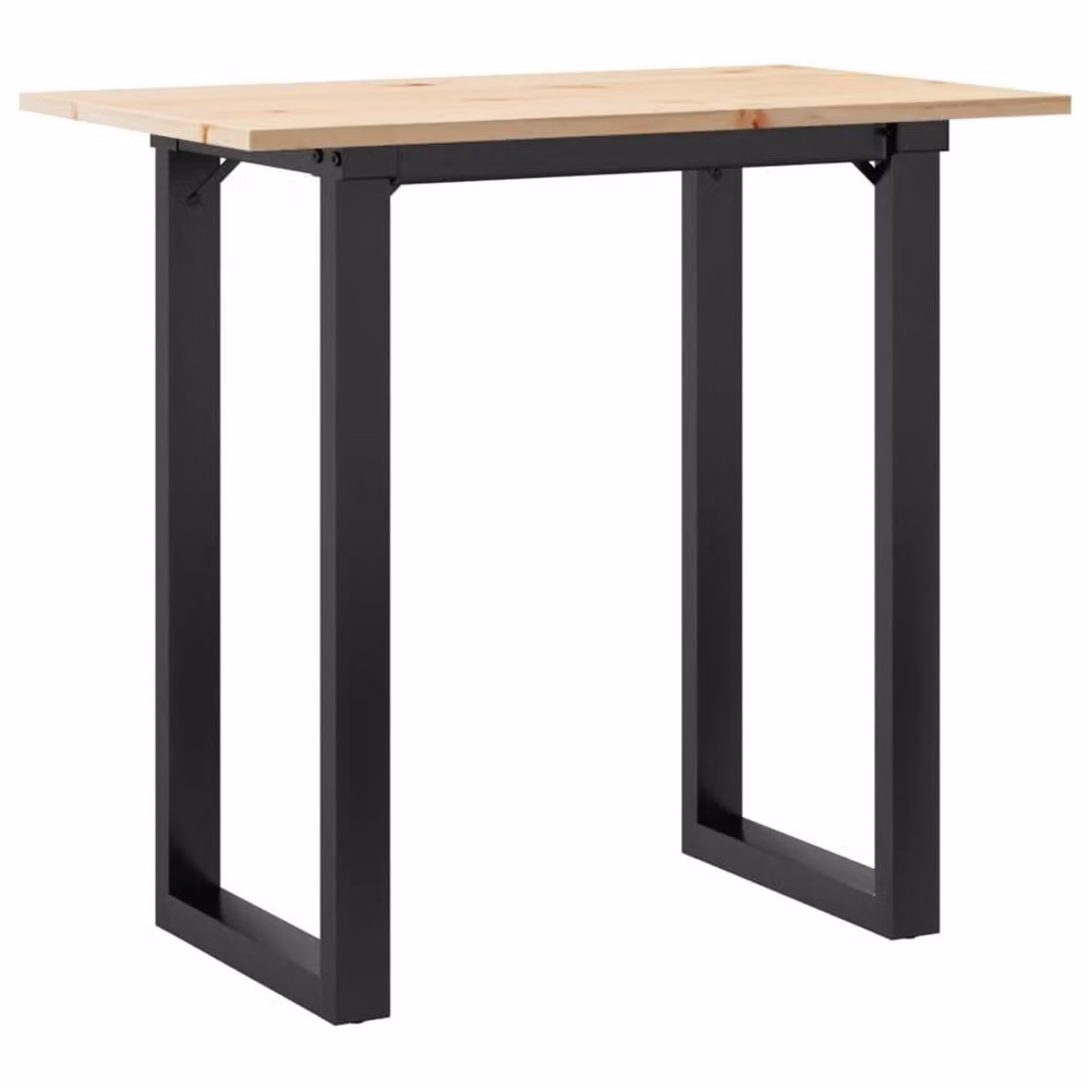 Berkfield Home O-Frame Rectangular Dining Table in Brown Solid Pine and Steel, W: 80 cm, D: 50 cm, H: 75.5 cm – 2