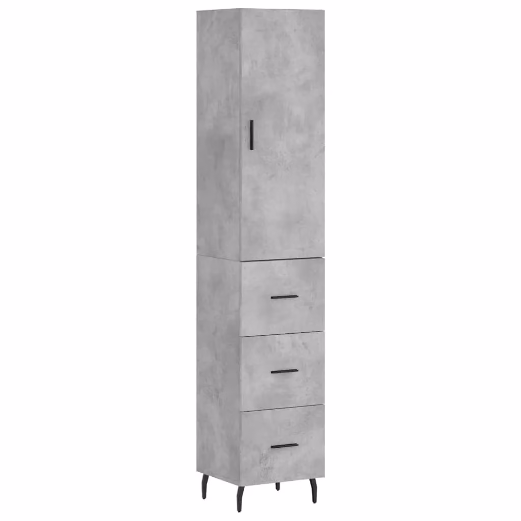 Berkfield Home Highboard in Concrete Grey, H 180 x W 34.5 x D 34 cm – 2