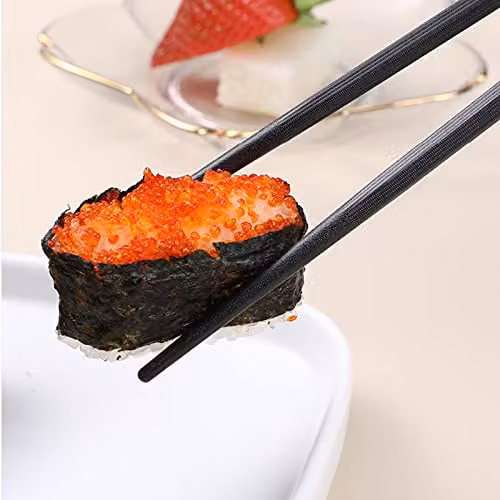 JINGYAN Black Matte Fiberglass Chopsticks with Non-Slip Handle, 1 Pair Rabbit Design – 5