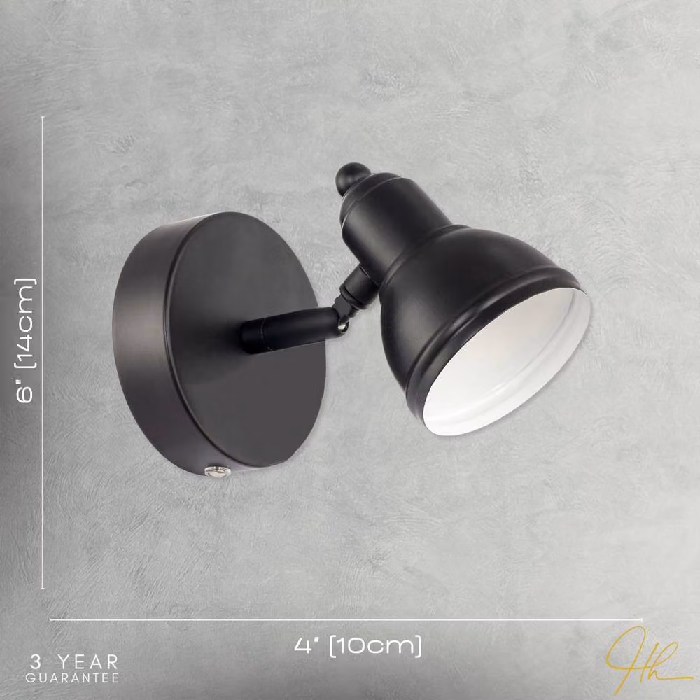 Happy Homewares Modern Rechargeable Dimmable LED Compact Spot Wall Light Fitting in Black – 5