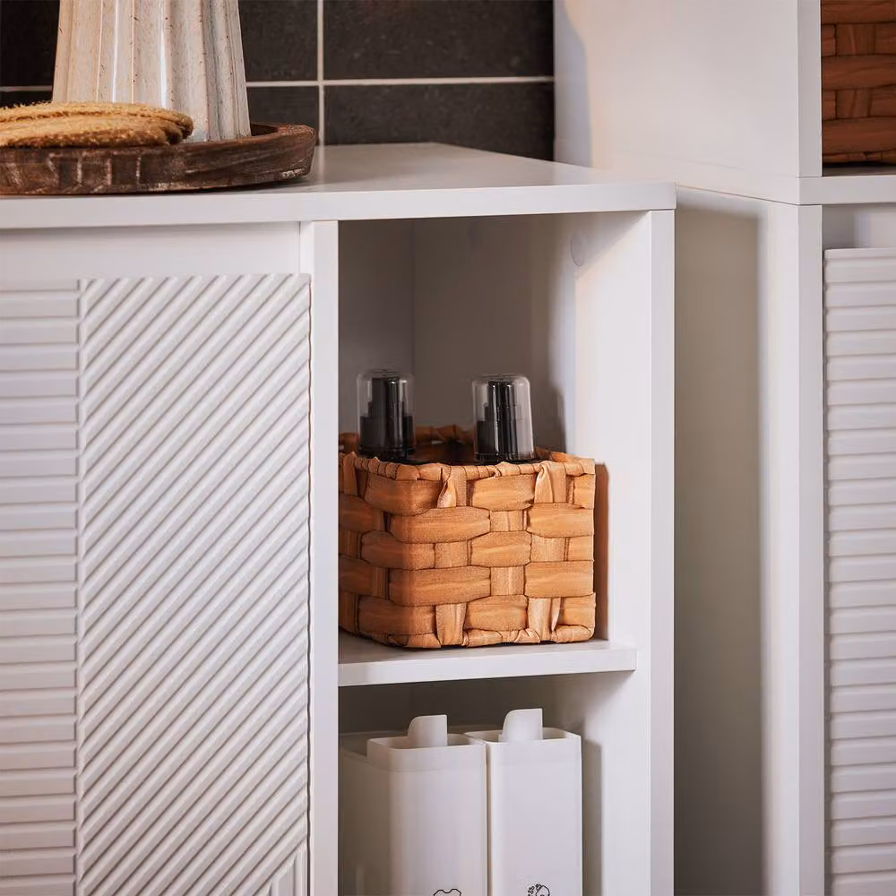 SoBuy Minimalist White Matt Bathroom and Hallway Cabinet – 3
