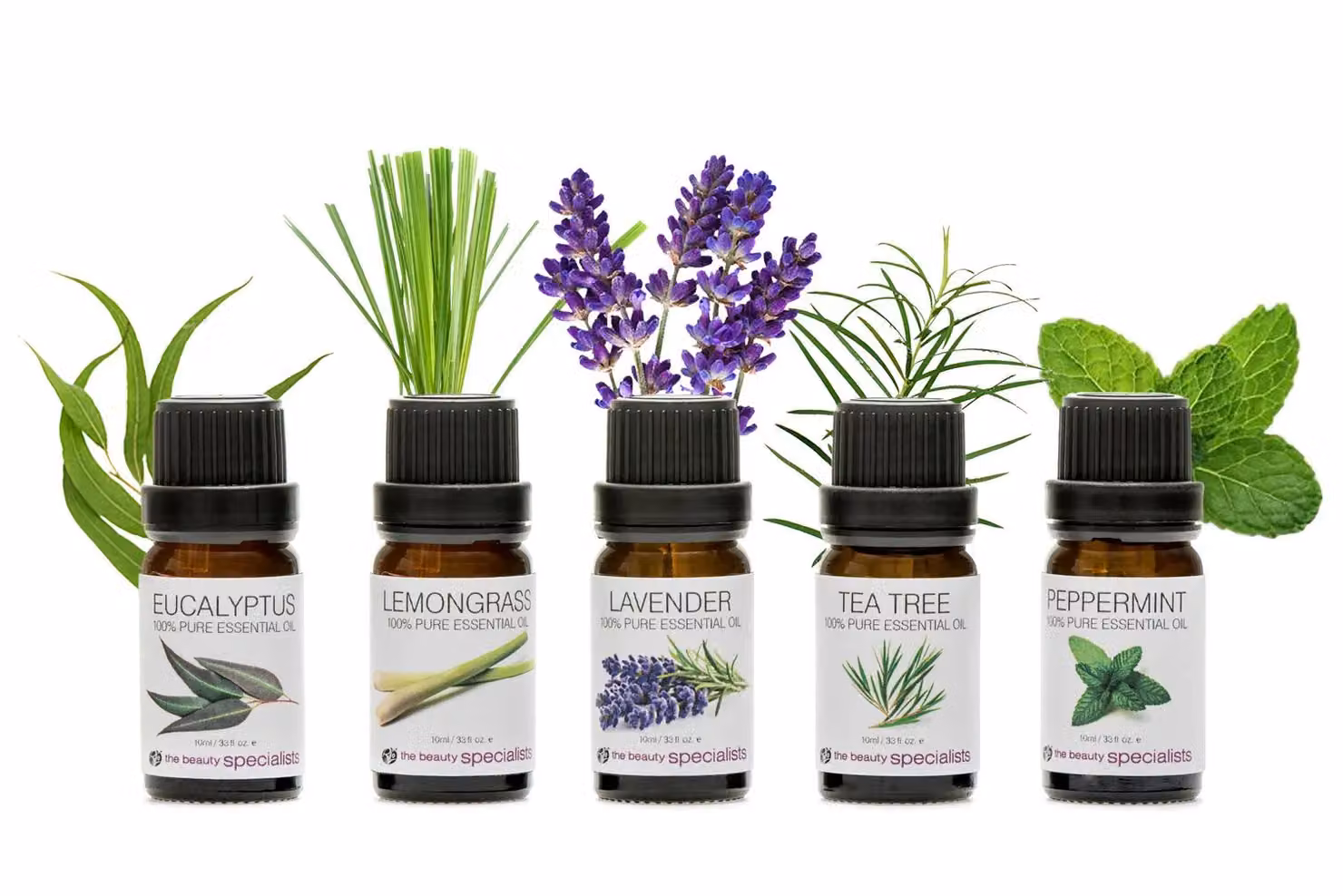 Rio Aromatherapy Essential Oils Gift Set – 5 x 10ml 100% Pure Oils (Lavender, Peppermint, Tea Tree, Lemon, Eucalyptus) – 2