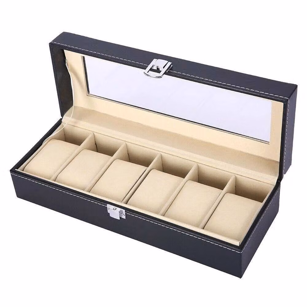 SPETLEK 6 Grid Watch Storage Case and Jewelry Organiser Box in Black – 4