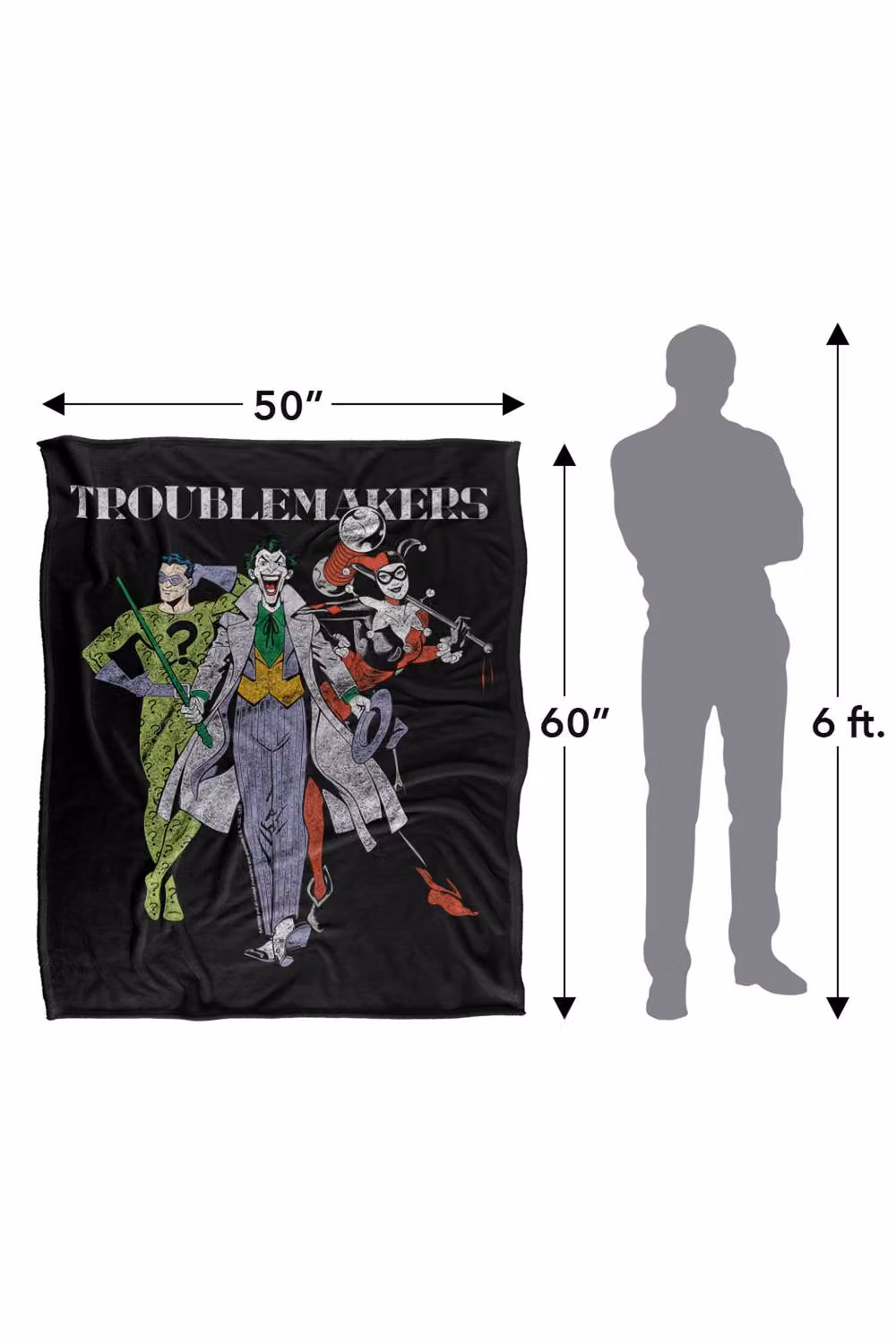 Warner Bros. Batman Original Gangsters Super Soft Fleece Throw Blanket, Multicolour, W: 91.44 cm x L: 147 cm – 8