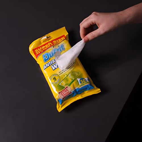 Duzzit Antibacterial Wipes, White and Yellow, 50 Pack – 2