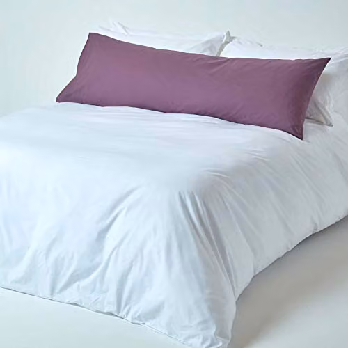 Homescapes Egyptian Cotton Body Pillowcase, 200 Thread Count Percale, Purple – 3