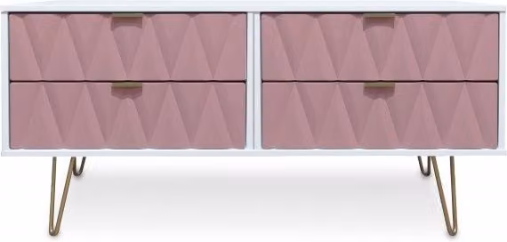 Welcome Diamond Kobe 4 Drawer Bed Box in Pink, White and Gold