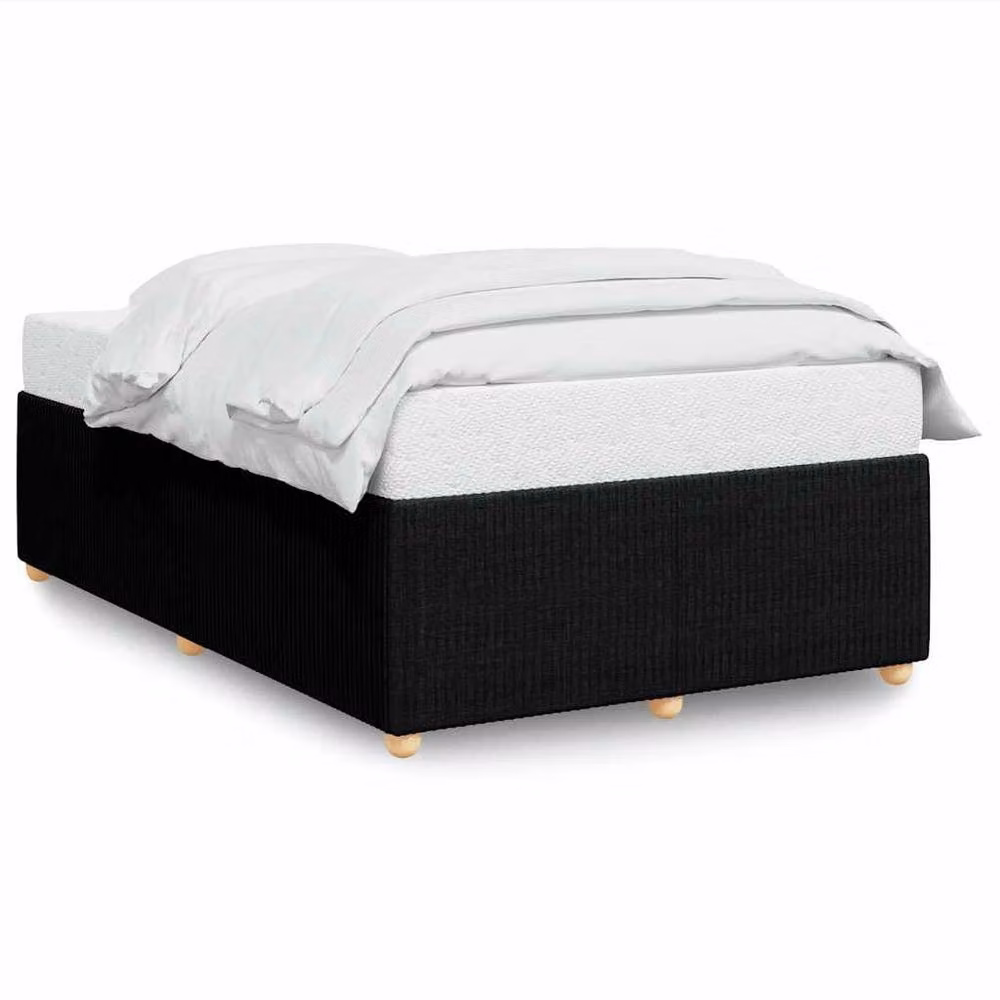 Berkfield Home Soft Fabric Bed Frame in Black, W/D/H: 140 x 46 x 190 cm – 3